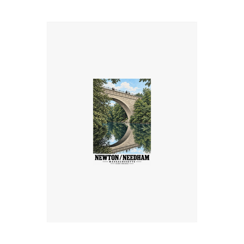 Flat Echo Bridge portrait poster with Newton/Needham lettering