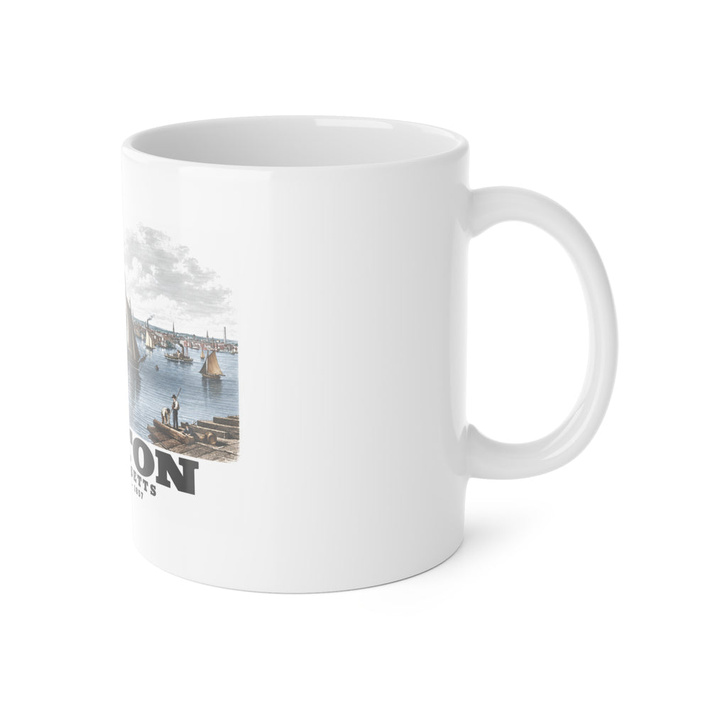 Boston 11 oz White Ceramic Mug - Boston Harbor