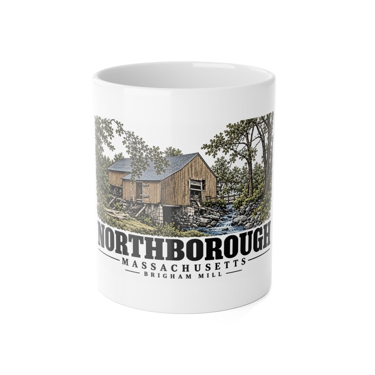 NORTHBOROUGH Brigham Mill 11 oz White Ceramic Mug - Assabet Valley Goods
