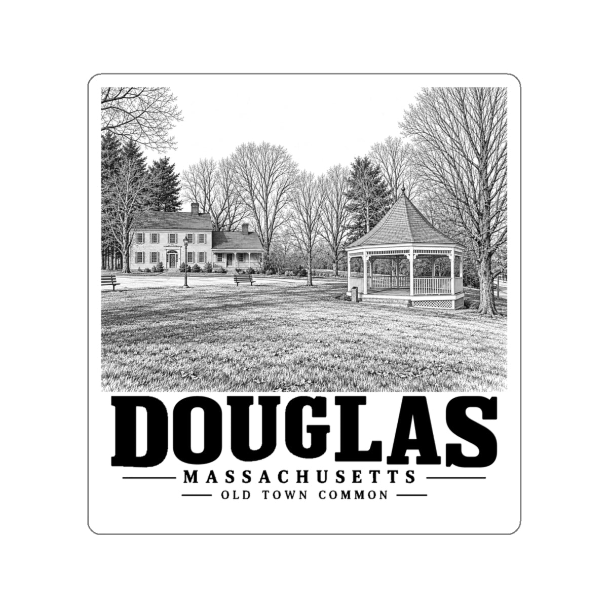 Douglas Old Town Common 4 in Die-Cut Sticker - Default - front product view