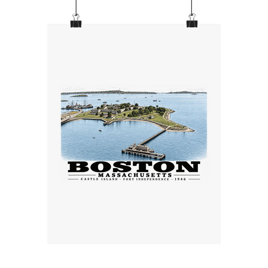 Castle Island, Boston Matte Heritage Poster — 11 × 14 and 18 × 24 in - Boston Harbor