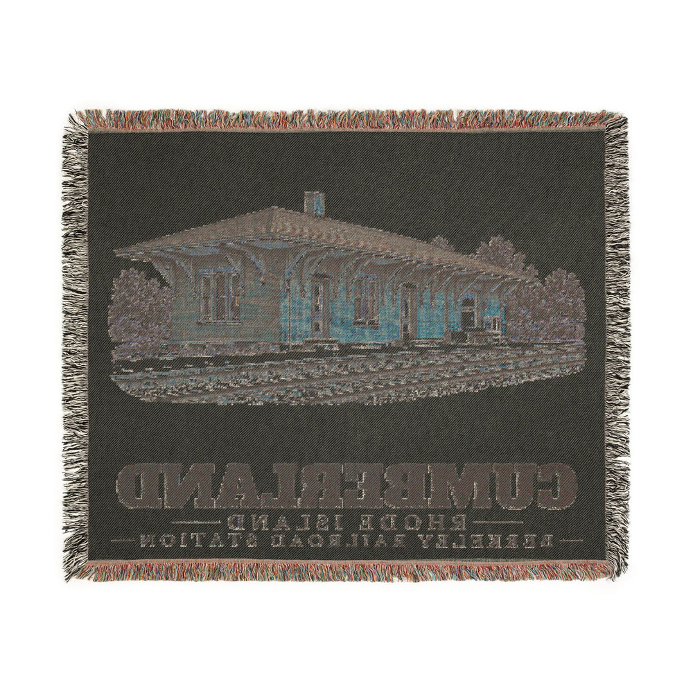 Berkeley Railroad Station — Cumberland, Rhode Island woven blanket, product view 3