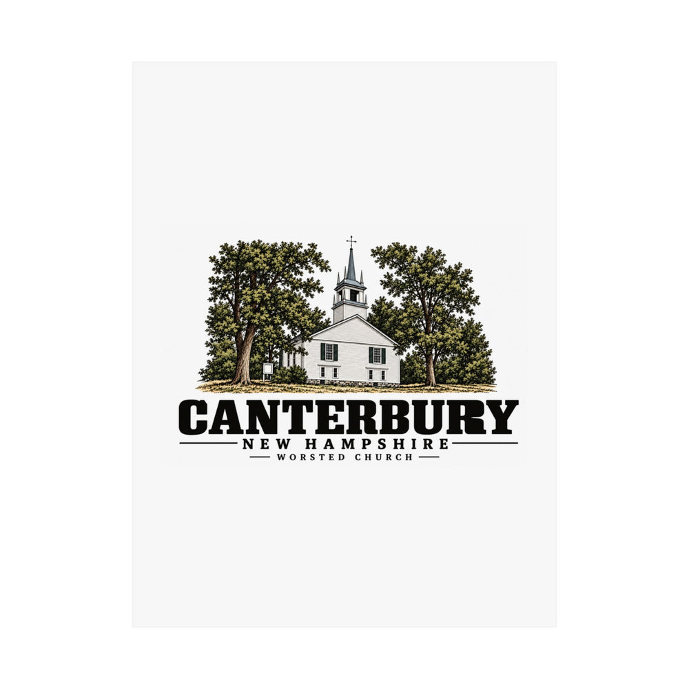 18 x 24 unclipped front of Worsted Church matte poster, Canterbury, New Hampshire.