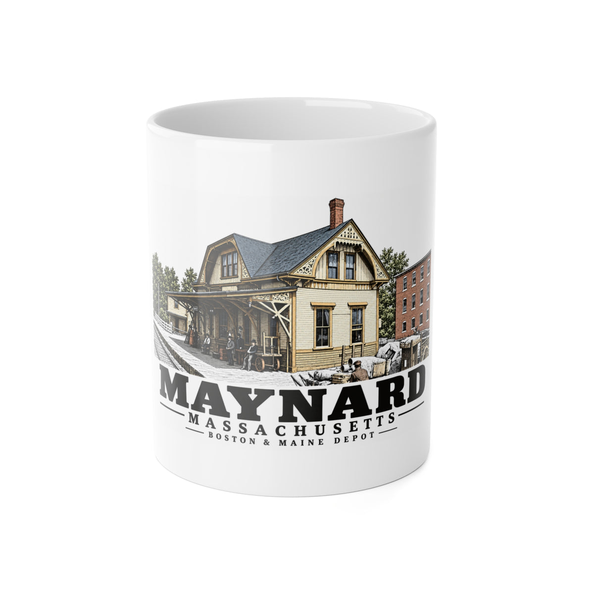 Maynard Boston & Maine Depot 11 oz White Ceramic Mug — Assabet Valley Goods