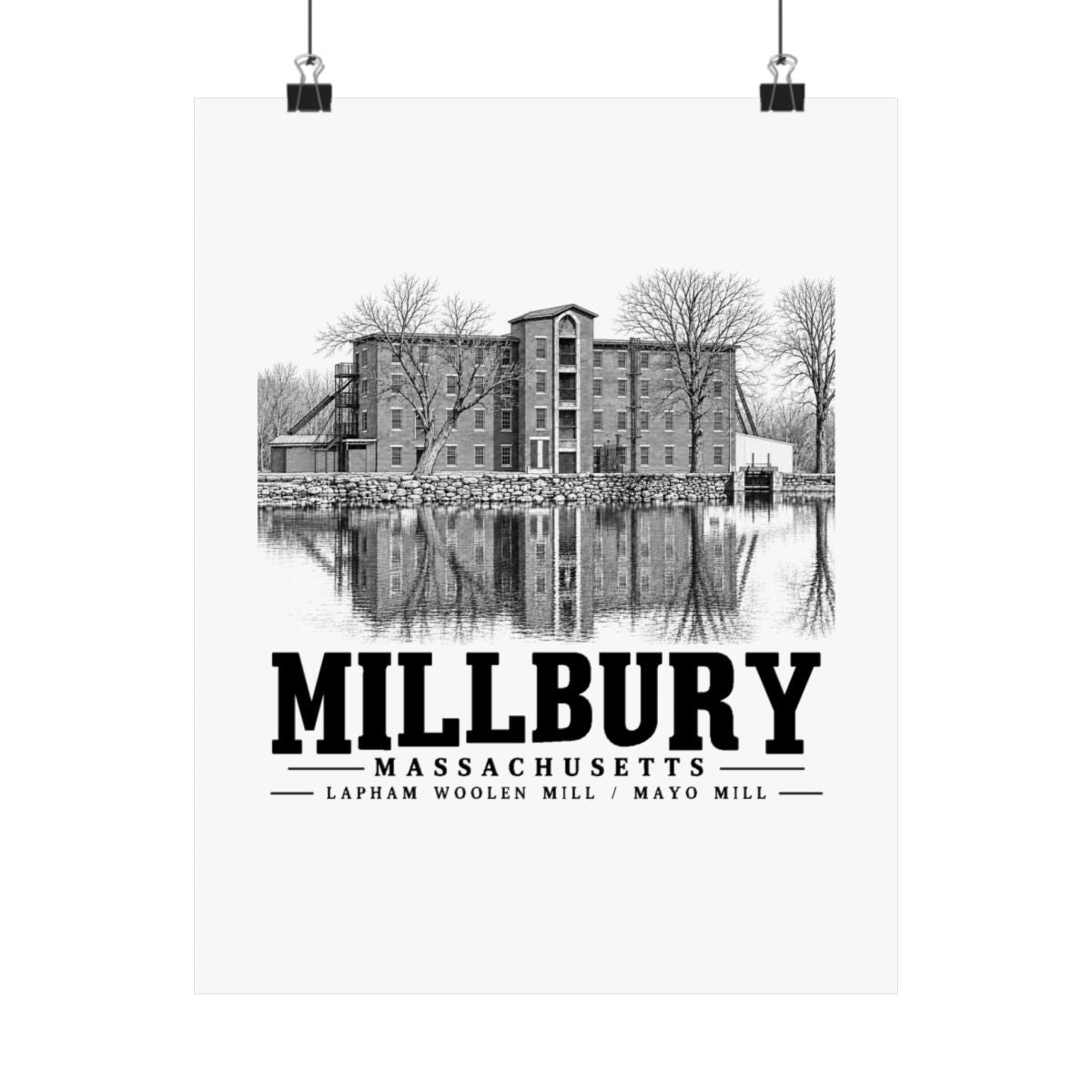 Millbury Lapham Woolen Mill / Mayo Mill 11 x 14 in Matte Poster - Default - front product view