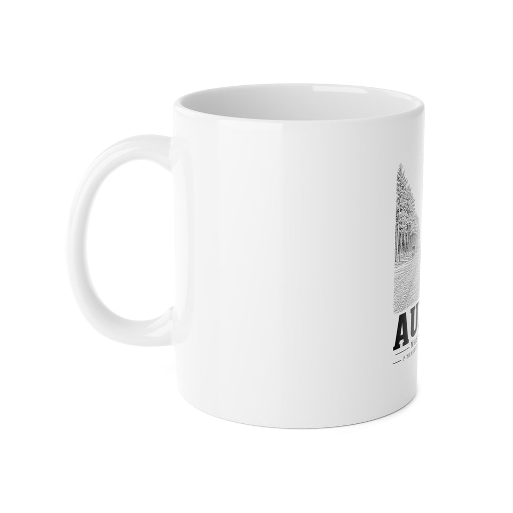 Auburn Pinehurst Park Waiting Station 11 oz Ceramic Mug in White — left view