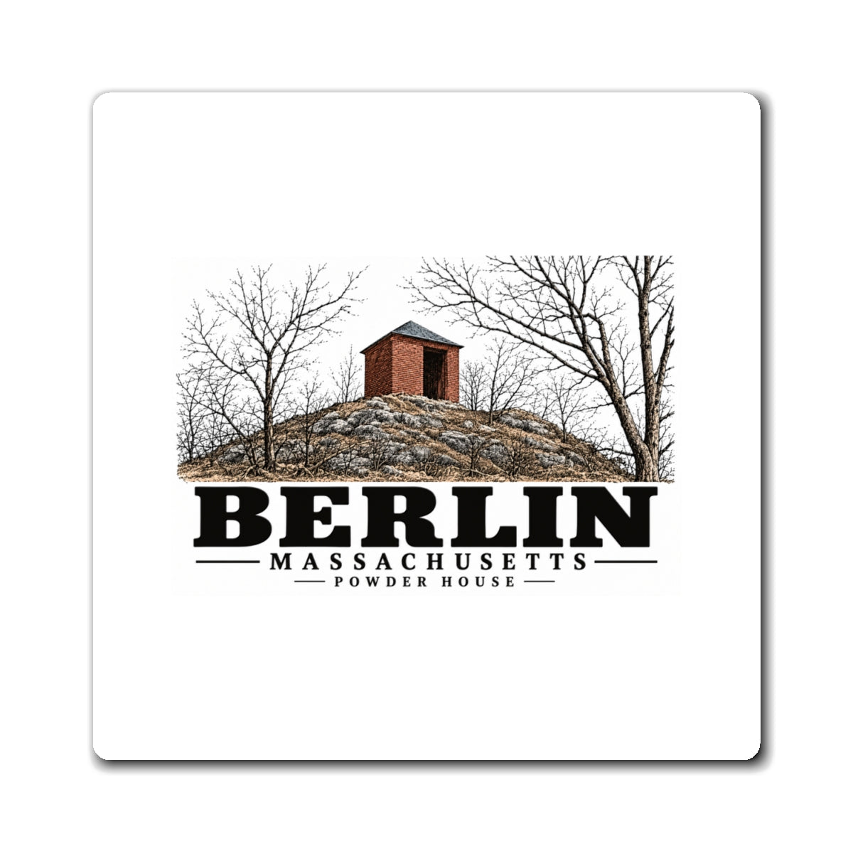 Illustrated Powder House in Berlin on square magnet