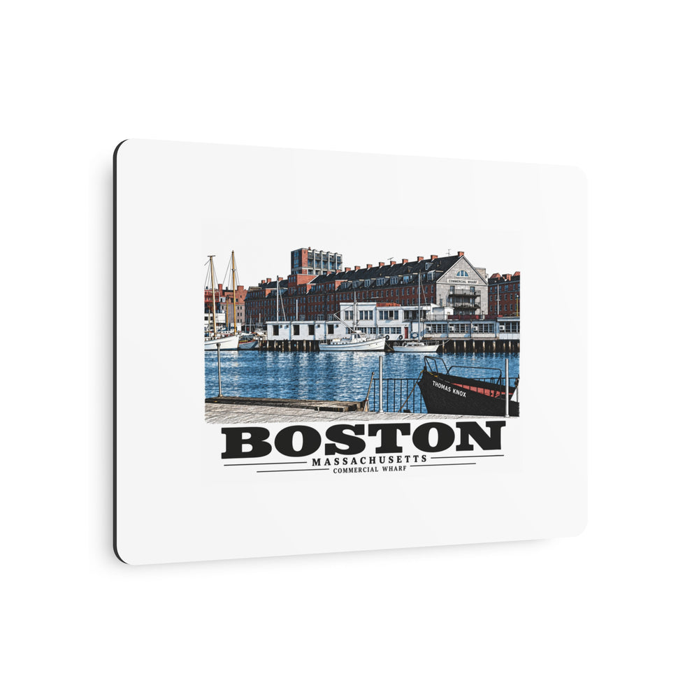 Commercial Wharf from Long Wharf 7 × 5 in Horizontal Metal Wall Art - Boston Harbor