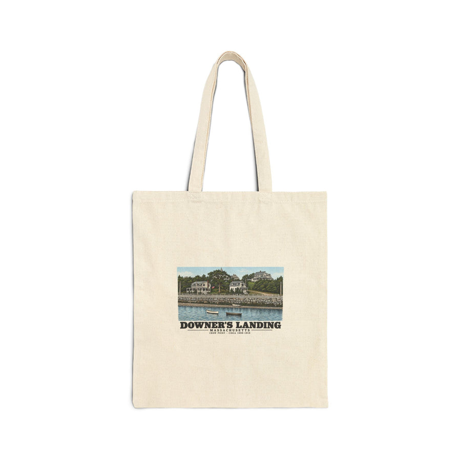 Downer's Landing, Mass. Natural Heavy Canvas Tote - Boston Harbor