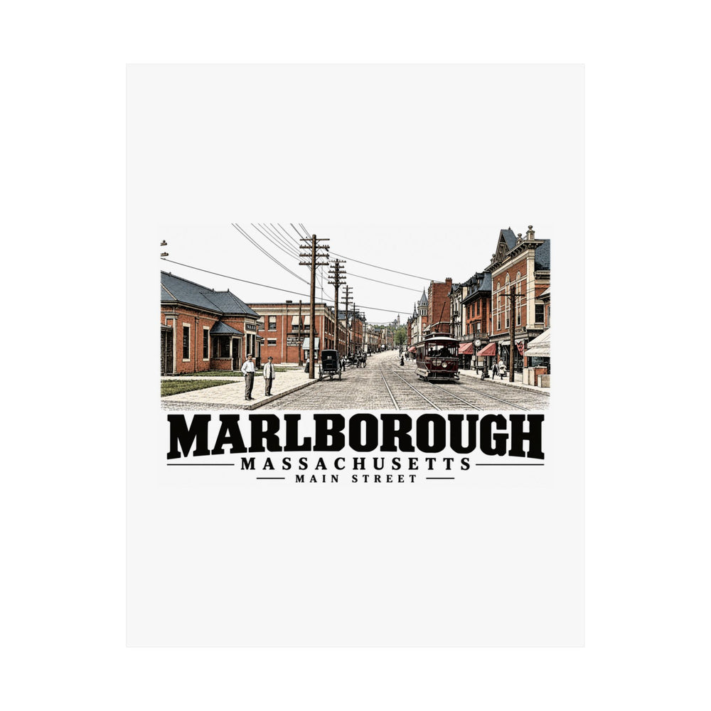 Illustrated Main Street in Marlborough on unframed matte poster