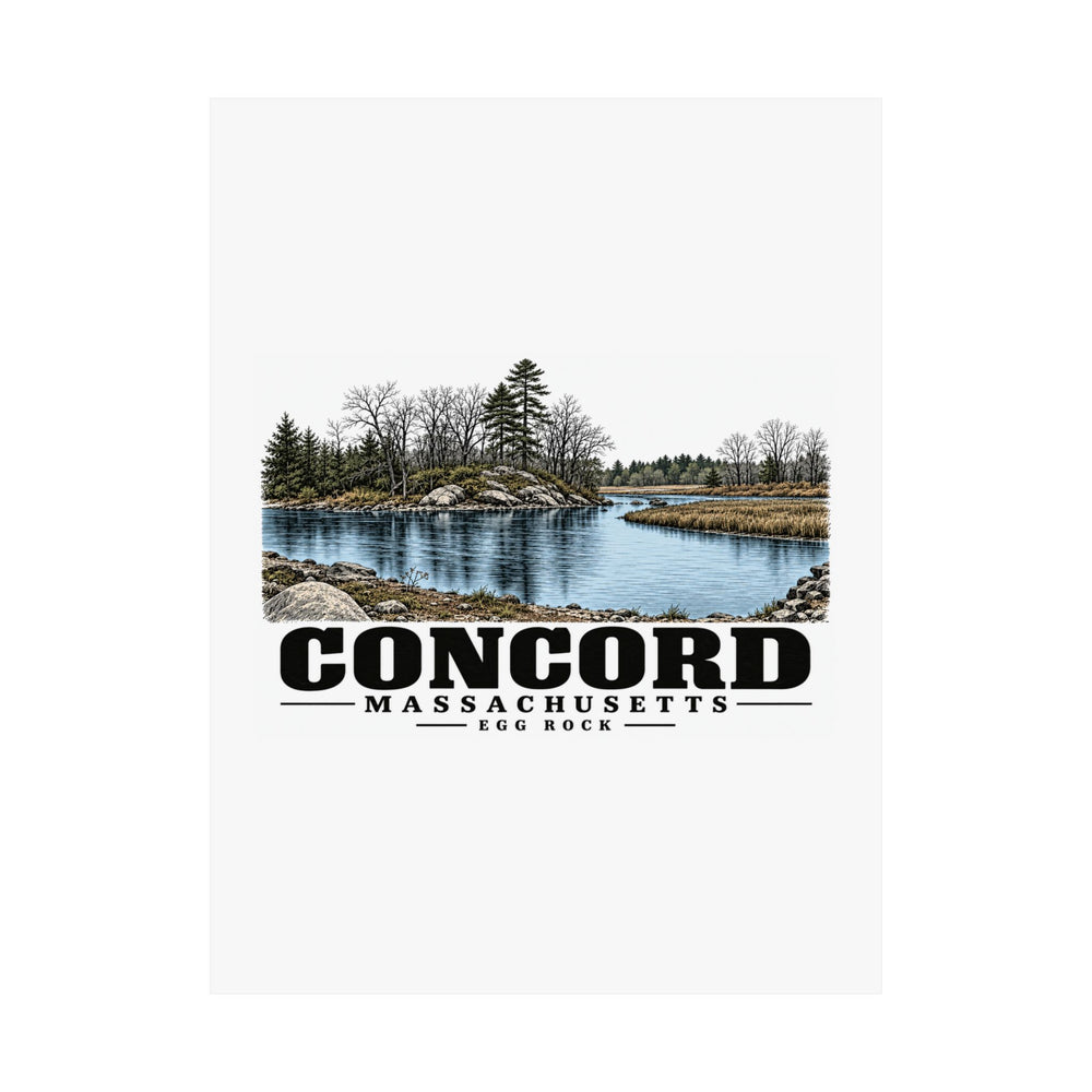 Illustrated Egg Rock in Concord on unframed matte poster
