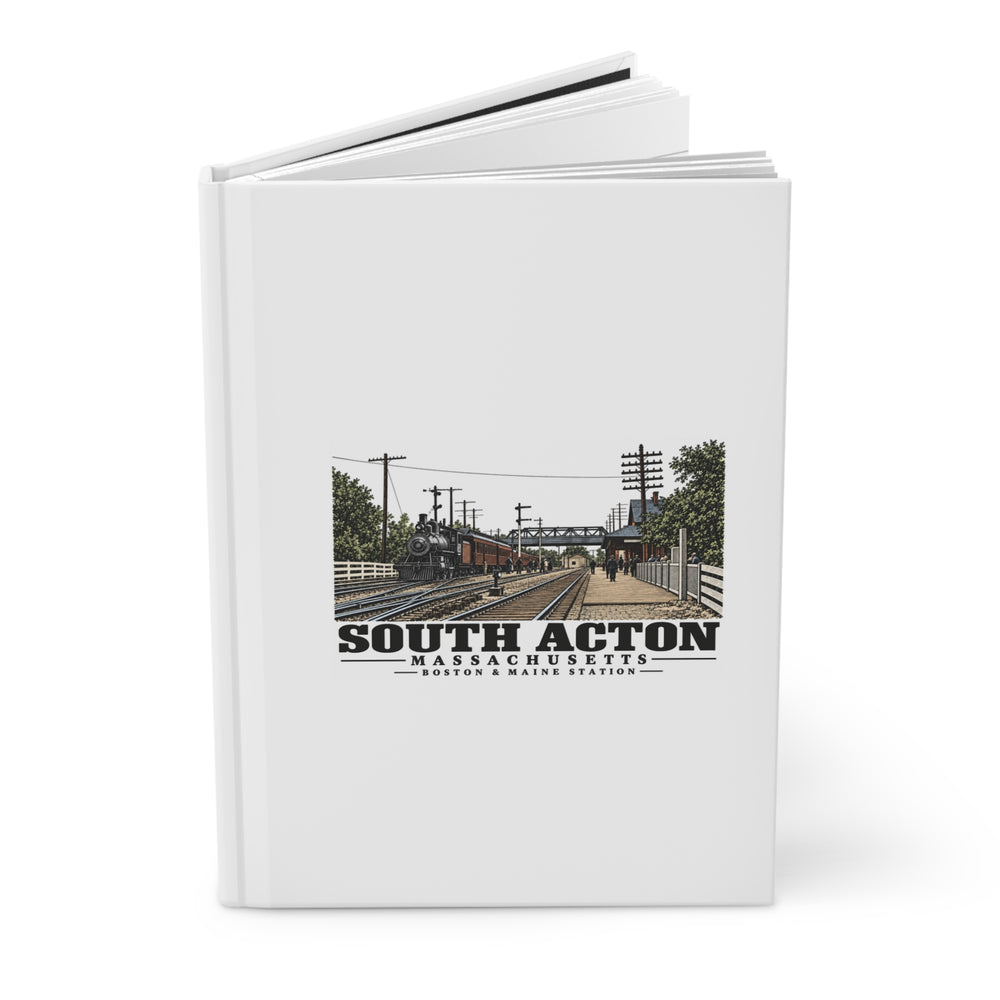Illustrated Boston & Maine Station in South Acton on matte hardcover journal