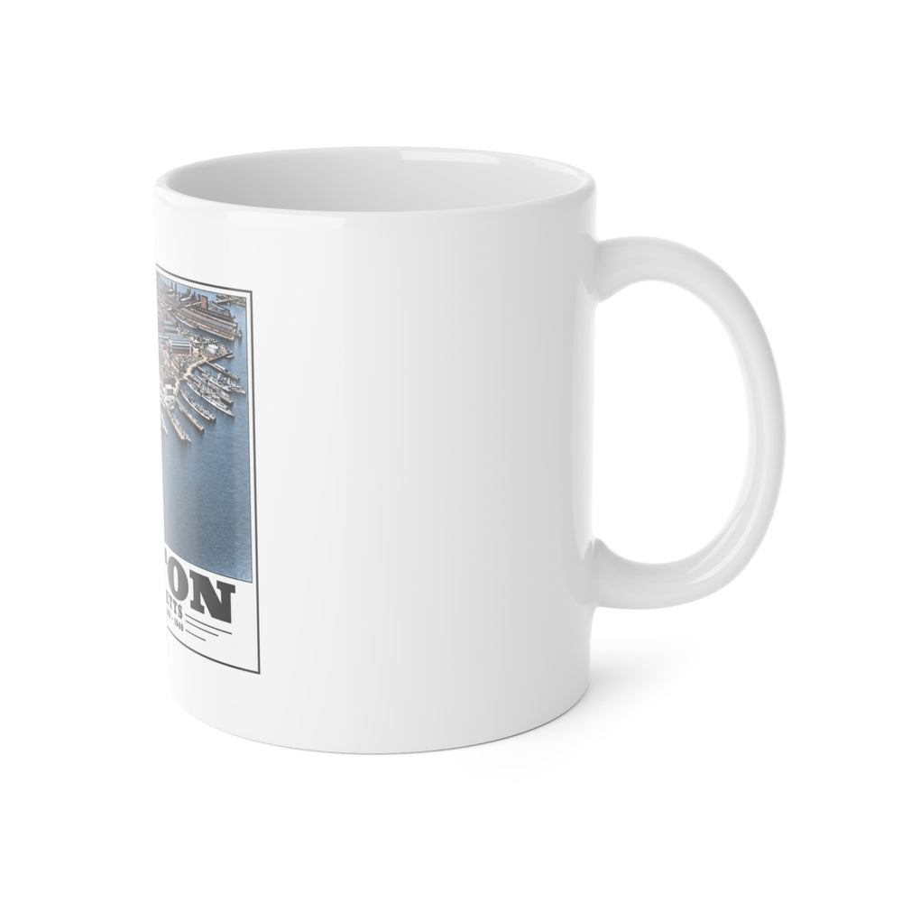 Illustrated Charlestown Navy Yard, June 1940 in Charlestown on ceramic mug