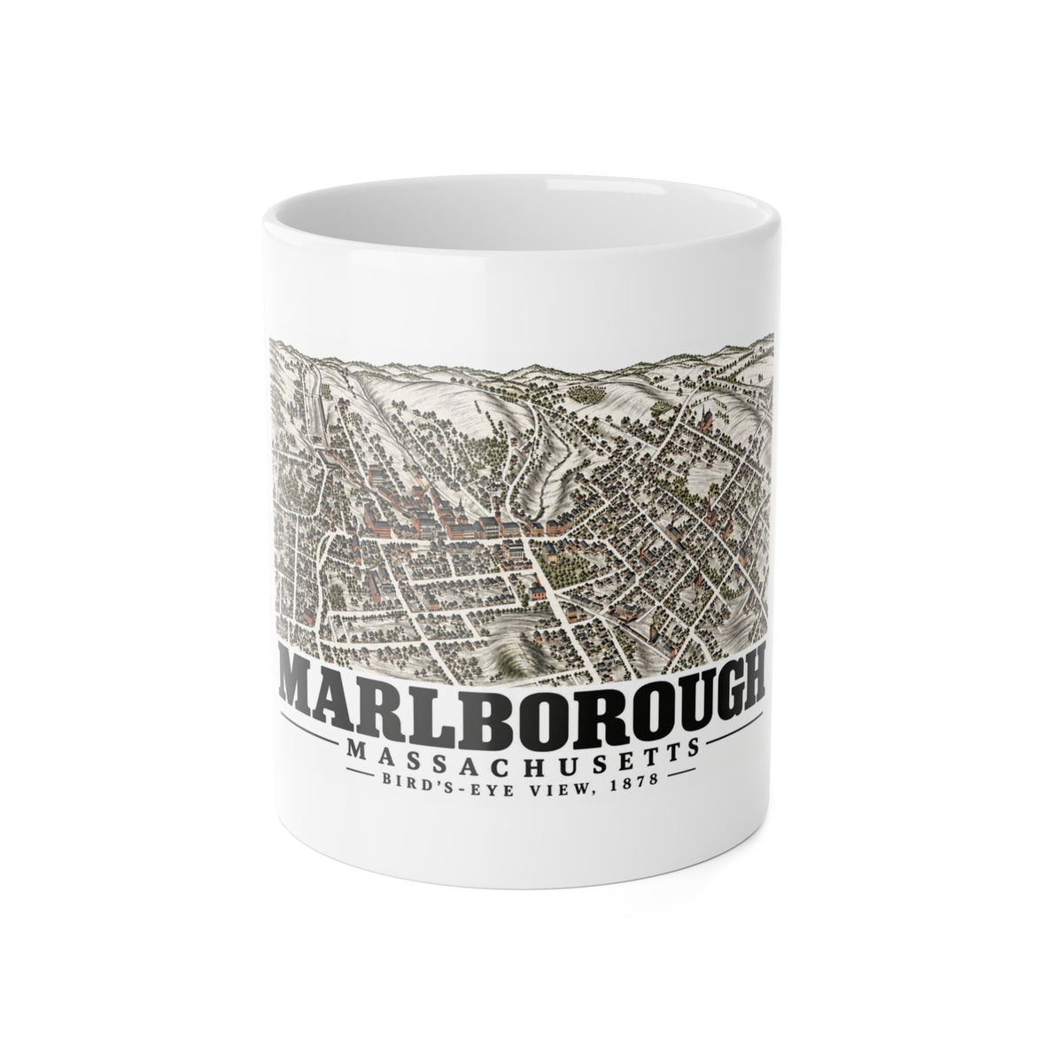 Illustrated Bird'S-Eye View, 1878 in Marlborough on ceramic mug