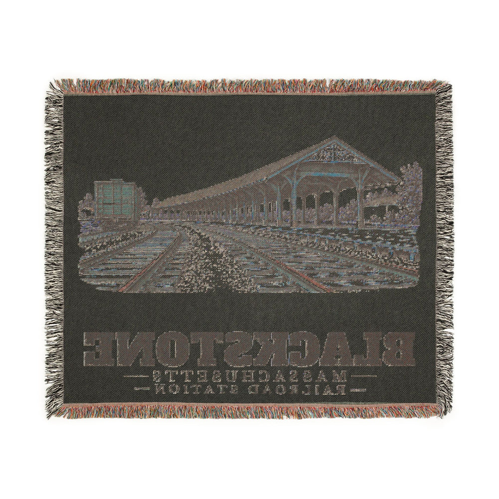 Railroad Station — Blackstone, Massachusetts woven blanket, product view 3