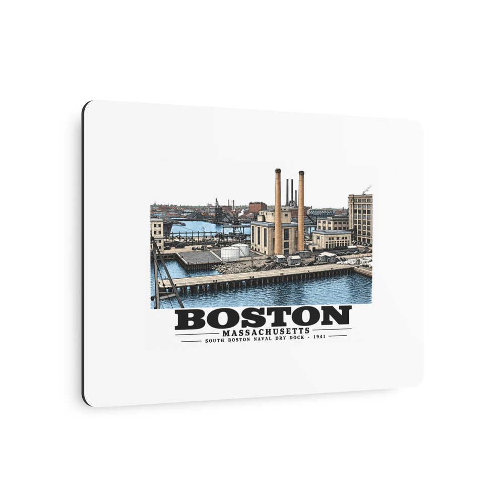 South Boston Dry Dock Area Mar 29-41 from roof of elevator shaft SE 7 × 5 in Horizontal Metal Wall Art - Boston Harbor