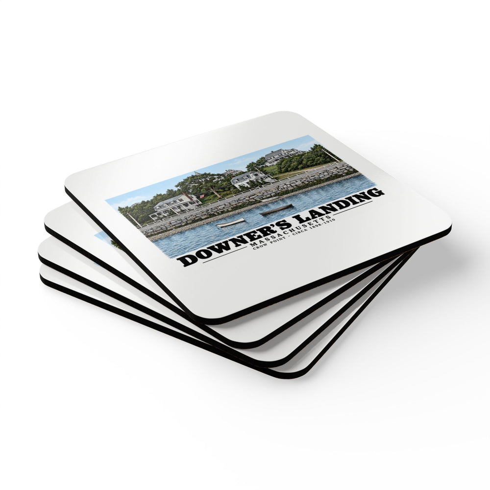 Downer's Landing, Mass. Cork Back Coaster Set - Boston Harbor