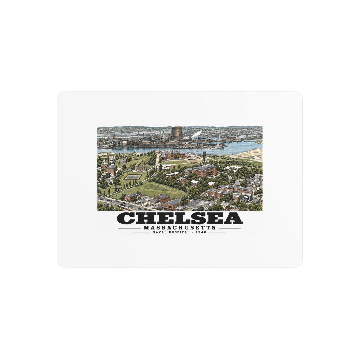 Naval Hospital Chelsea 7 × 5 in Horizontal Metal Wall Art - Boston Harbor