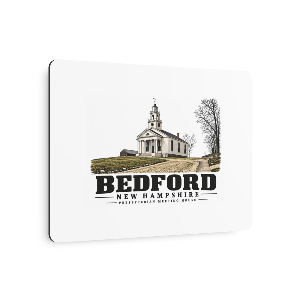 Bedford Presbyterian Meeting-House 7 x 5 in Horizontal Metal Wall Art - Merrimack Valley Goods