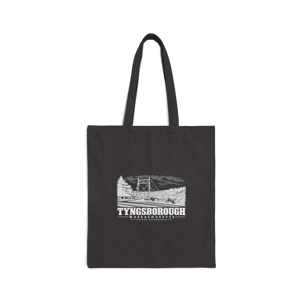 Vesper suspension footbridge and railroad approach Natural + Black Heavy Canvas Tote - Merrimack Valley Goods