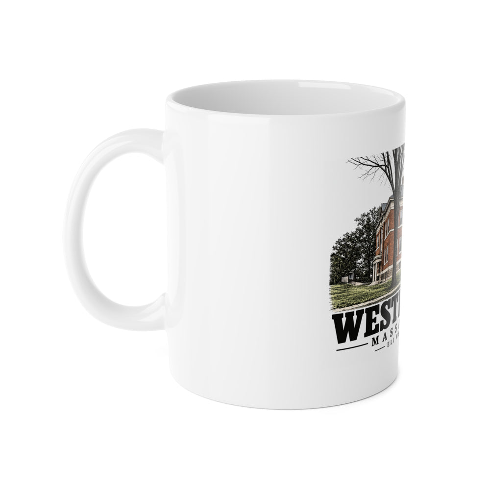 WESTBOROUGH Eli Whitney School 11 oz White Ceramic Mug - Assabet Valley Goods