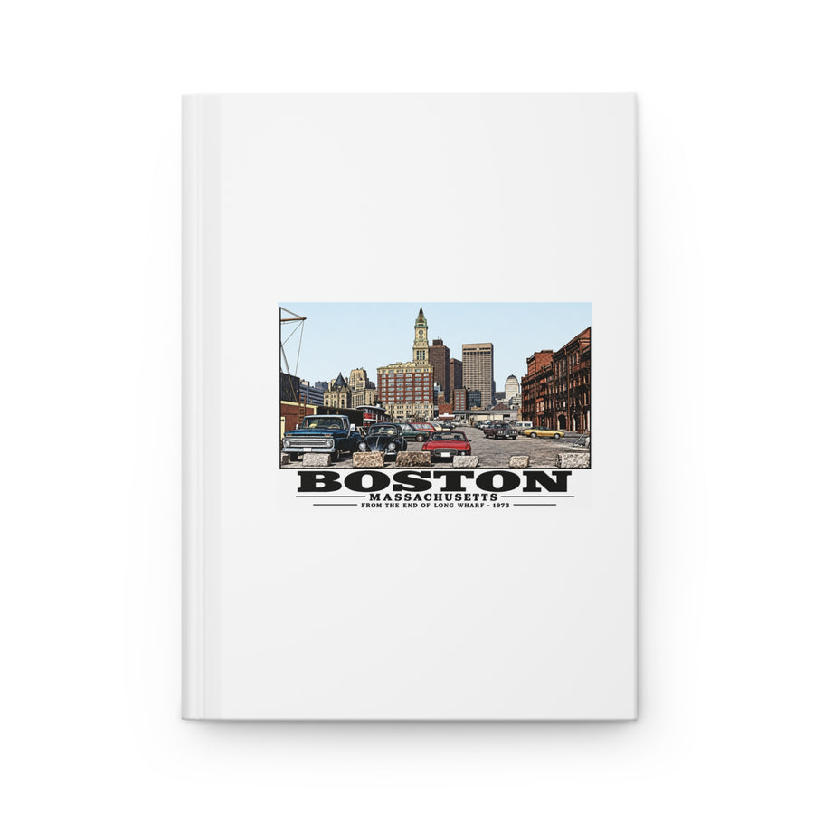 From end of Long Wharf Matte Hardcover Journal - Boston Harbor