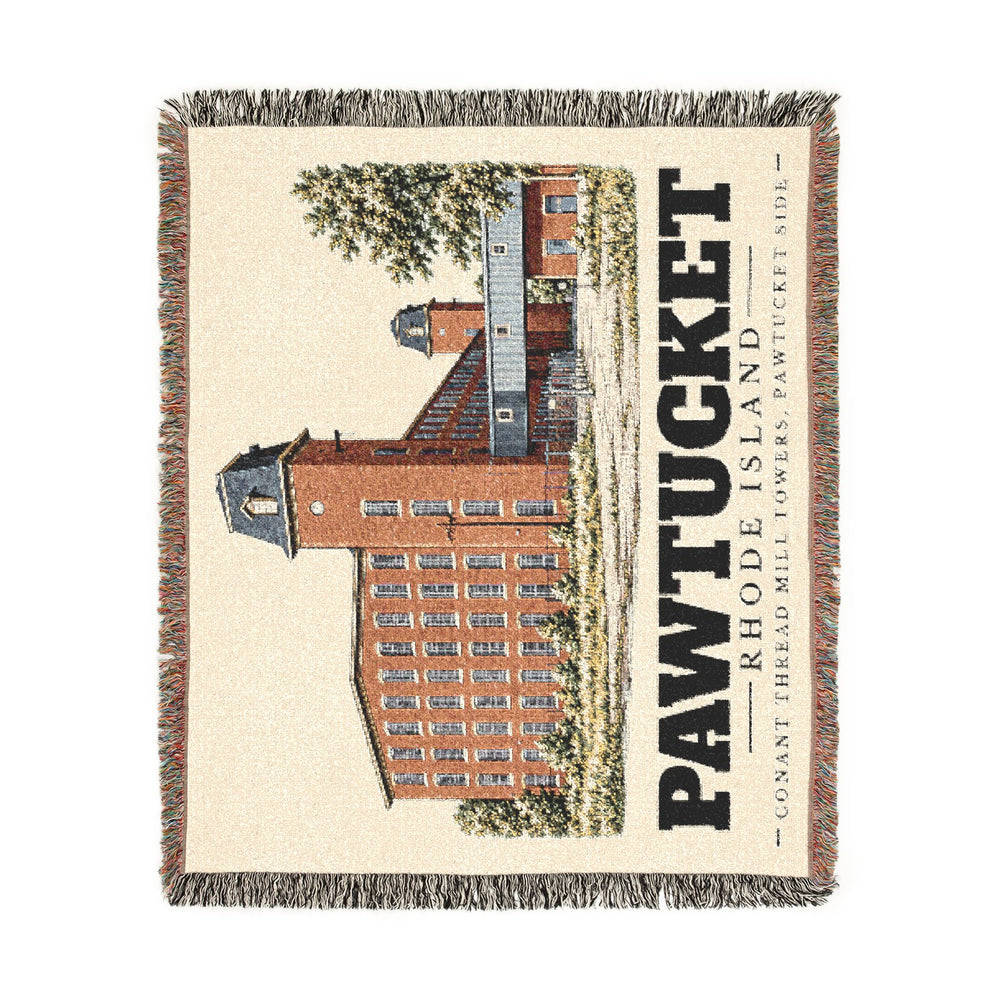 Conant Thread Mill Towers, Pawtucket Side — Pawtucket, Rhode Island woven blanket, product view 2