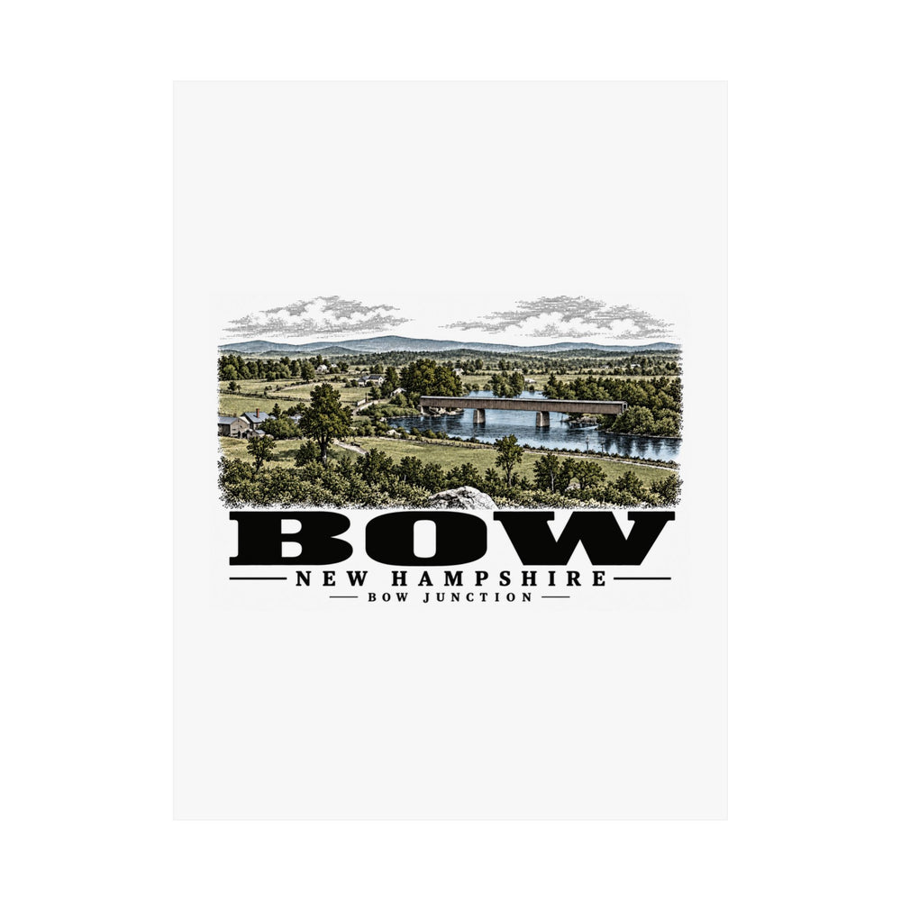 18 x 24 unclipped front of Bow Junction Covered Railroad Bridge matte poster, Bow, New Hampshire.