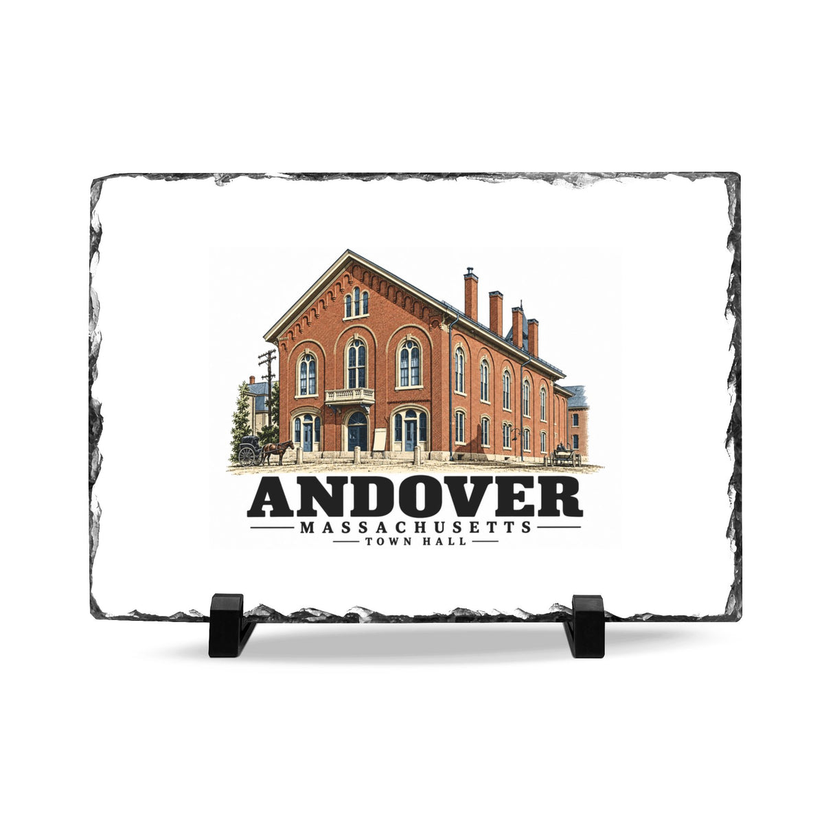 Illustrated Town Hall, Andover in Andover on slate desk plaque