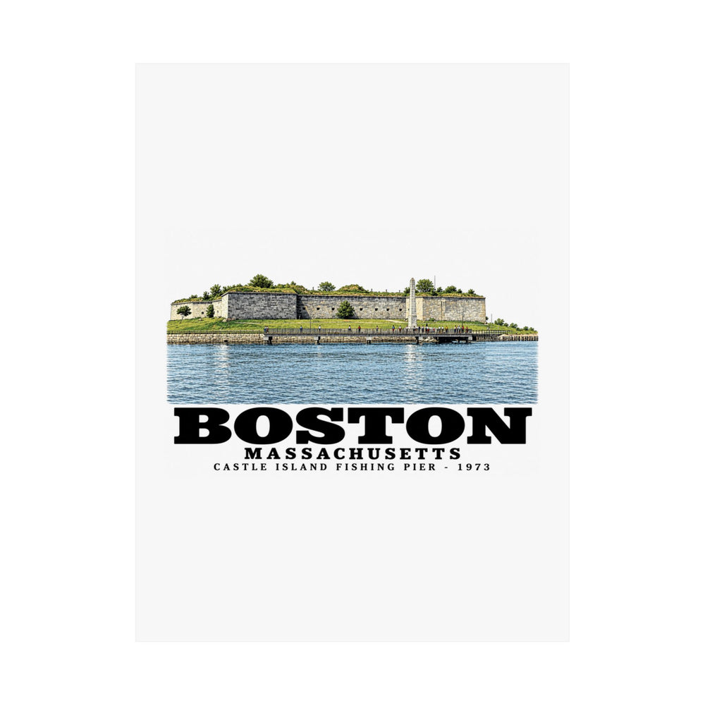 Castle Island, includes Fishing Pier Matte Heritage Poster — 11 × 14 and 18 × 24 in - Boston Harbor