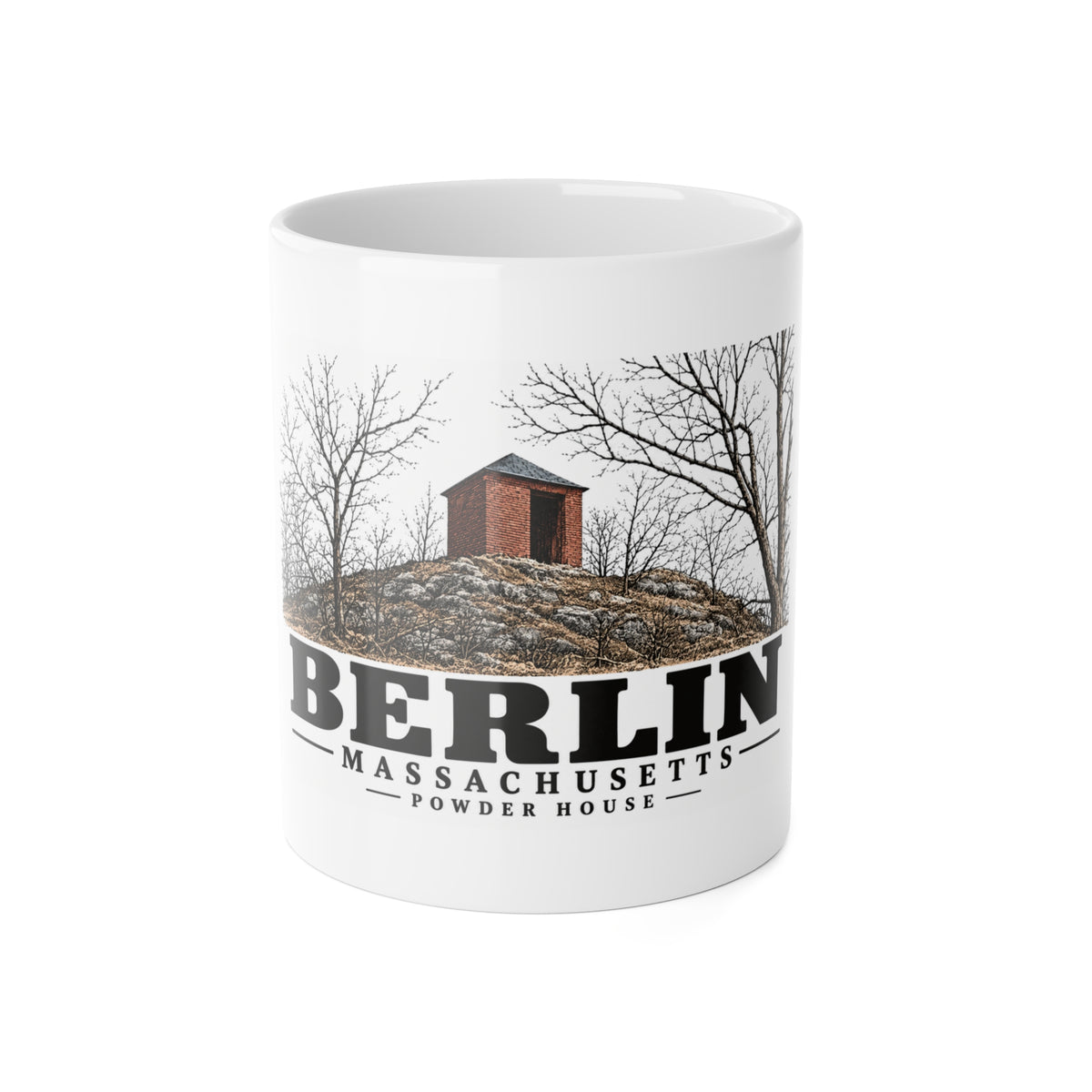 BERLIN Powder House 11 oz White Ceramic Mug - Assabet Valley Goods