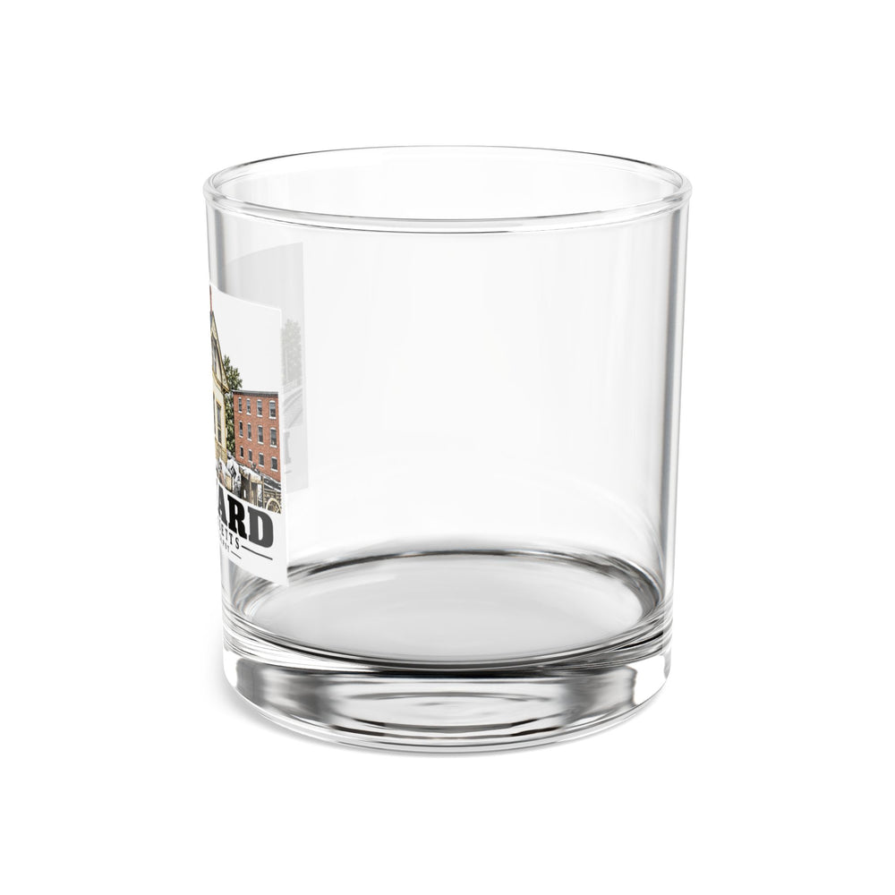 Illustrated Boston & Maine Depot in Maynard on rocks glass