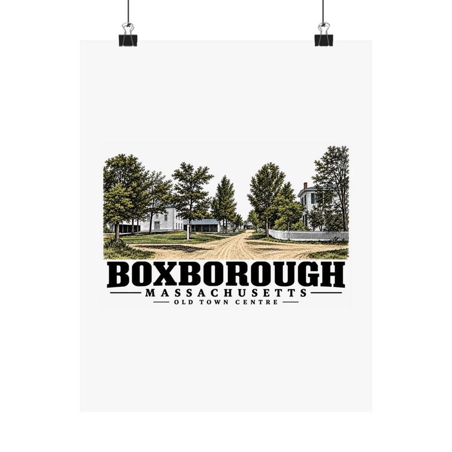 Illustrated Old Town Centre in Boxborough on unframed matte poster
