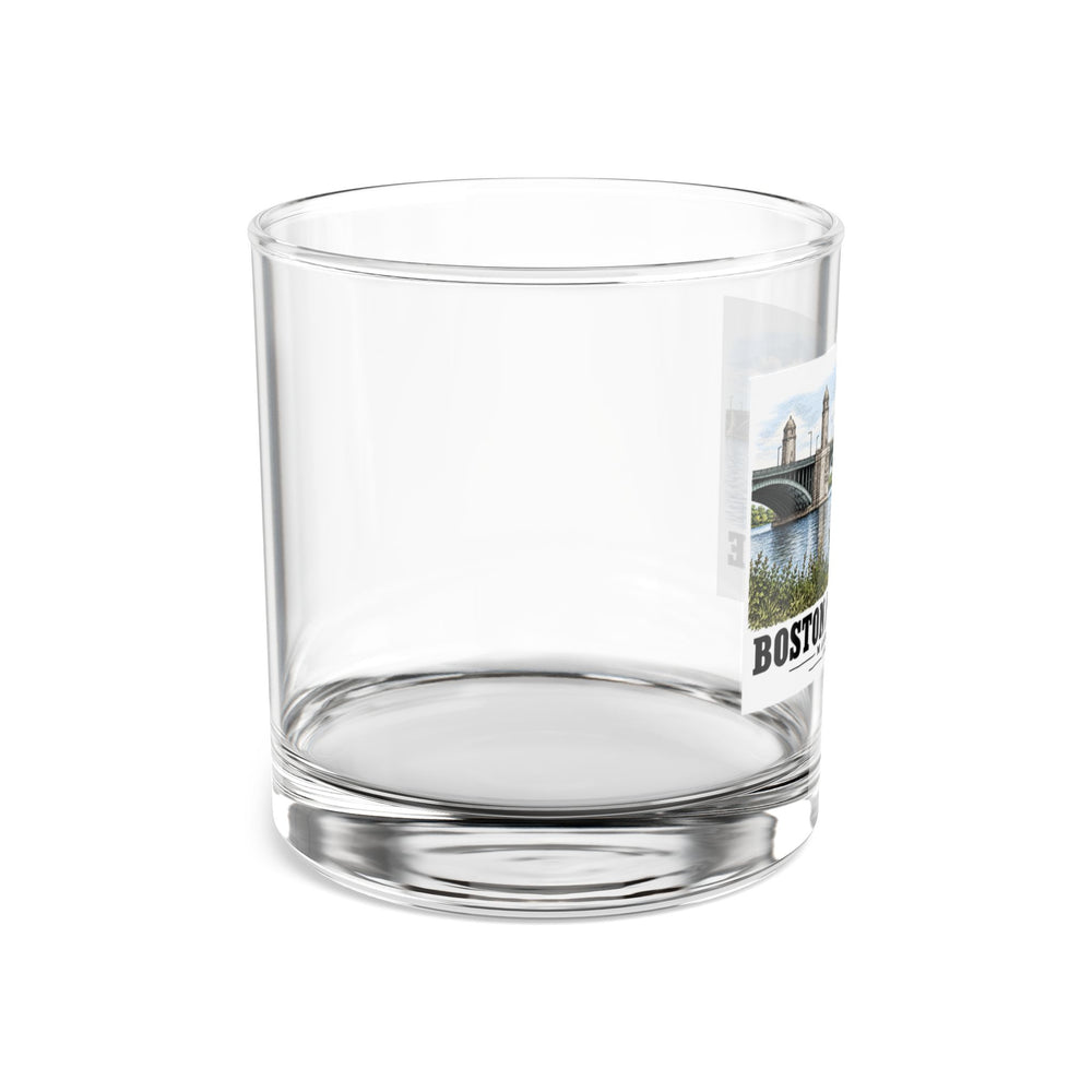 2.  View of the central span of the bridge showing the four towers marking the harbor entrance - Longfellow Bridge, Spanning Charles River at Main Street, Boston, Suffolk County, MA 10 oz Rocks Glass...