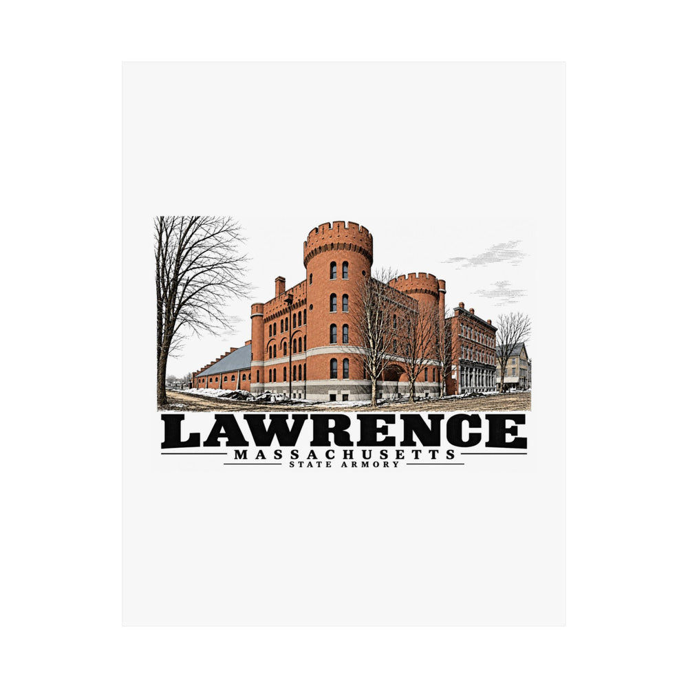 Illustrated State Armory in Lawrence on unframed matte poster