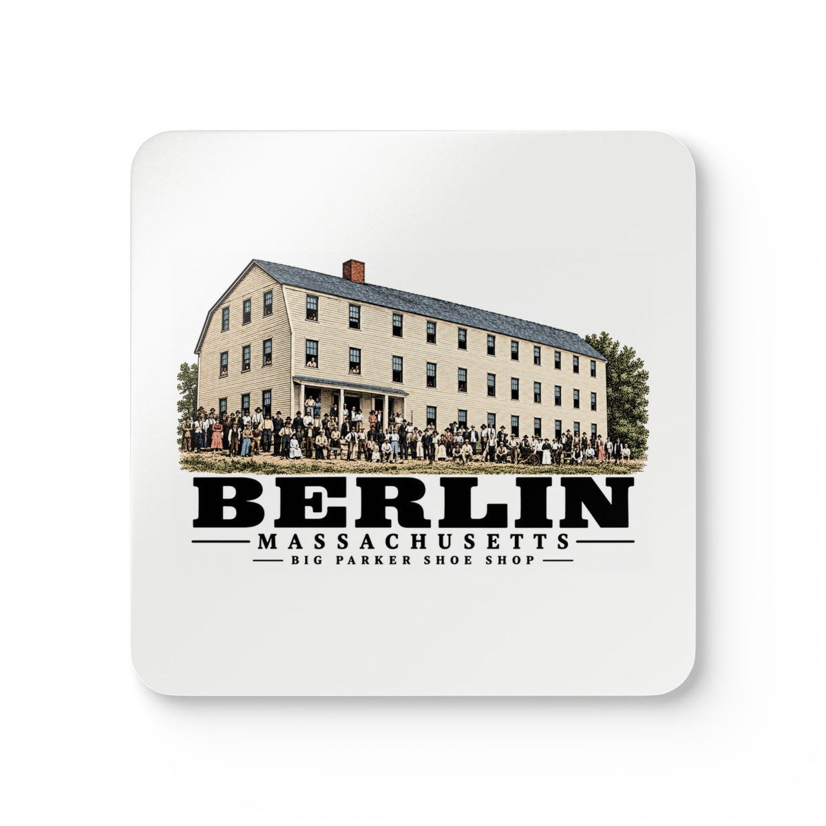BERLIN Big Parker Shoe Shop Cork Back Coaster - Assabet Valley Goods