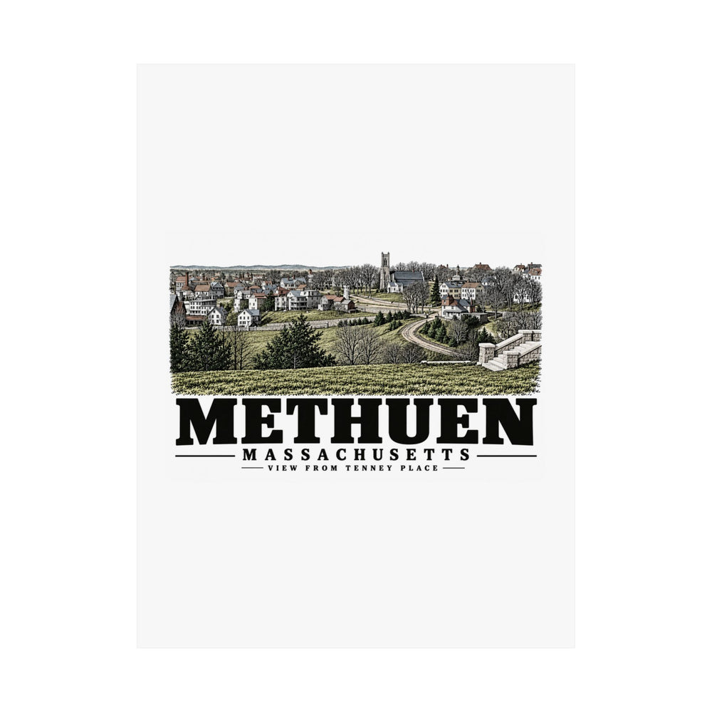 18 x 24 unclipped front of View from Tenney Place matte poster, Methuen, Massachusetts.