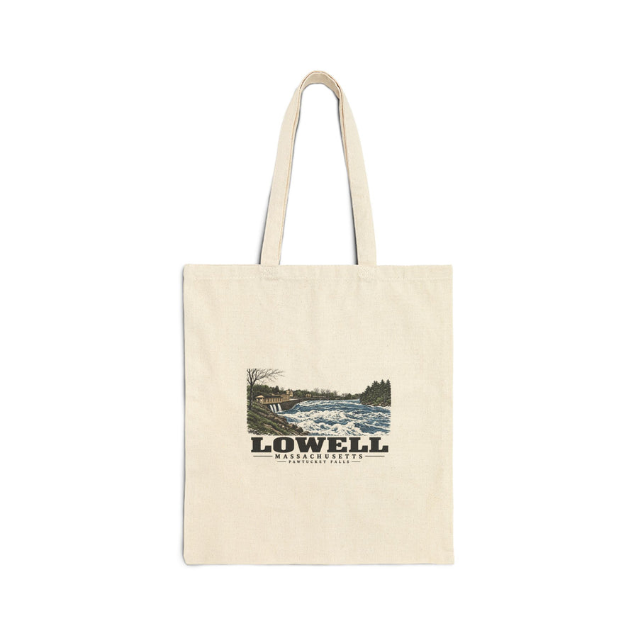 Pawtucket Falls Natural + Black Heavy Canvas Tote - Merrimack Valley Goods