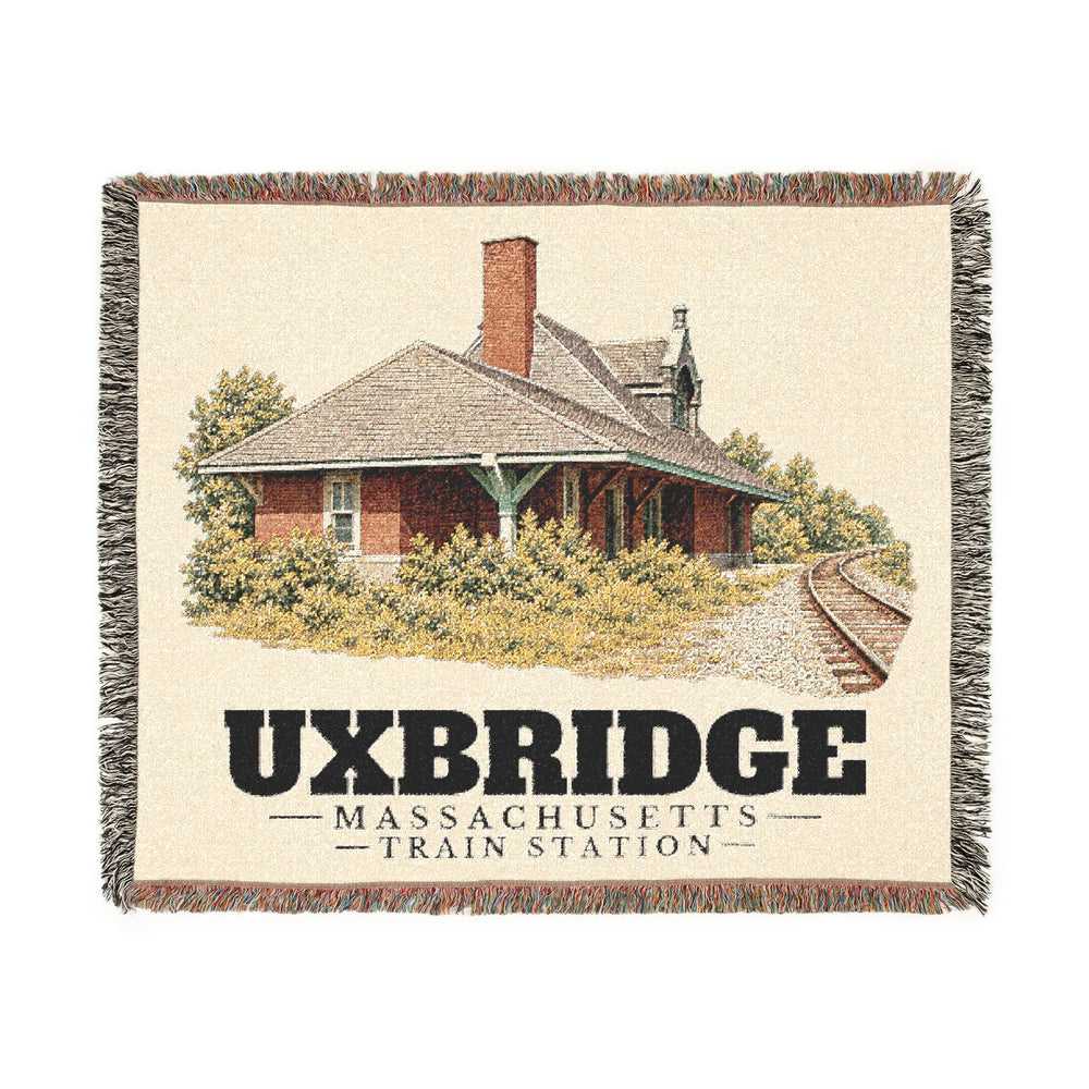 Train Station — Uxbridge, Massachusetts woven blanket, product view 1