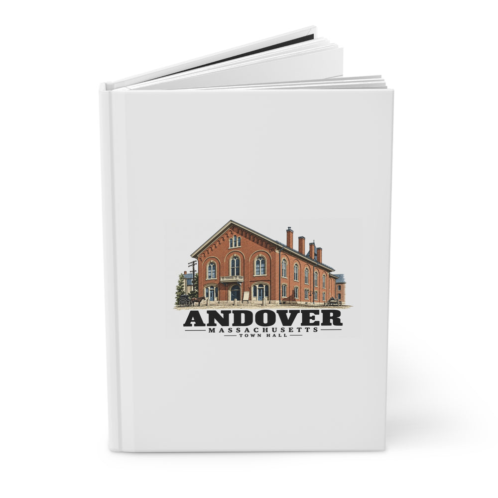 Angled front cover of Town Hall matte hardcover journal, Andover, Massachusetts.