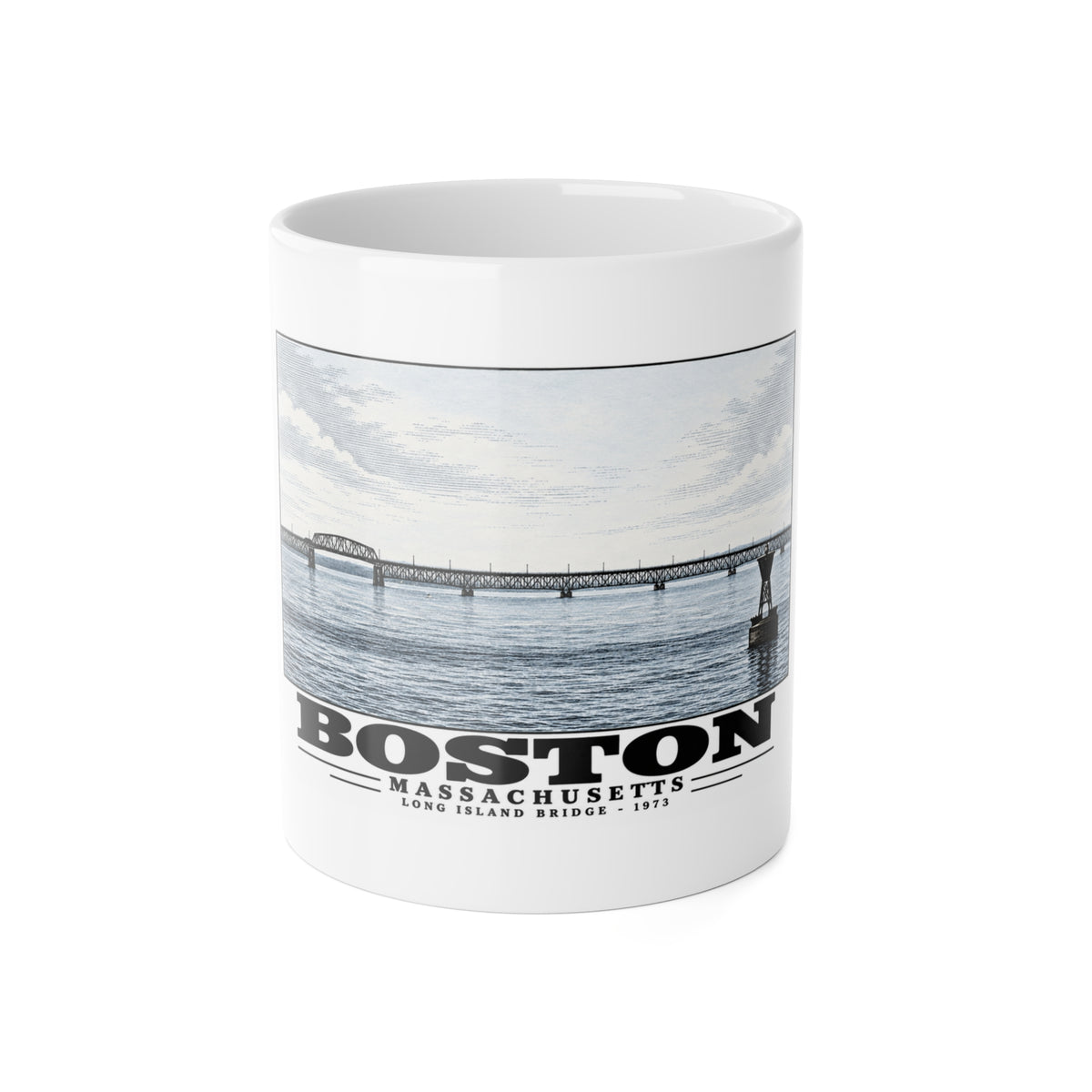 Long Island 11 oz White Ceramic Mug - Boston Harbor