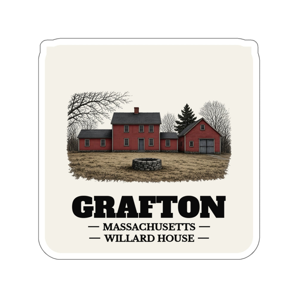 Grafton Willard House / Clock Shop sticker shown on a laptop
