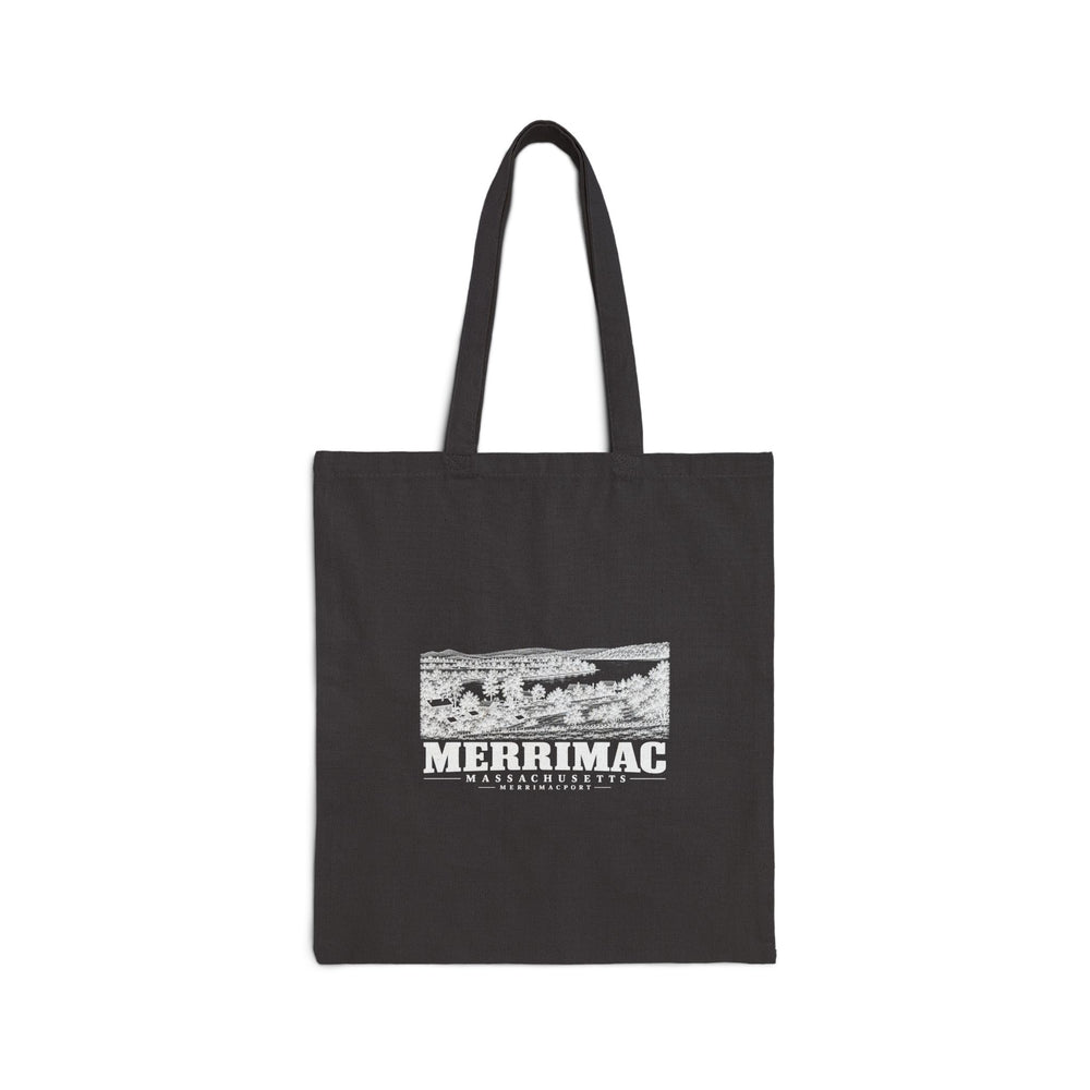 Merrimack River west from Noyes Hill, Merrimacport Natural + Black Heavy Canvas Tote - Merrimack Valley Goods