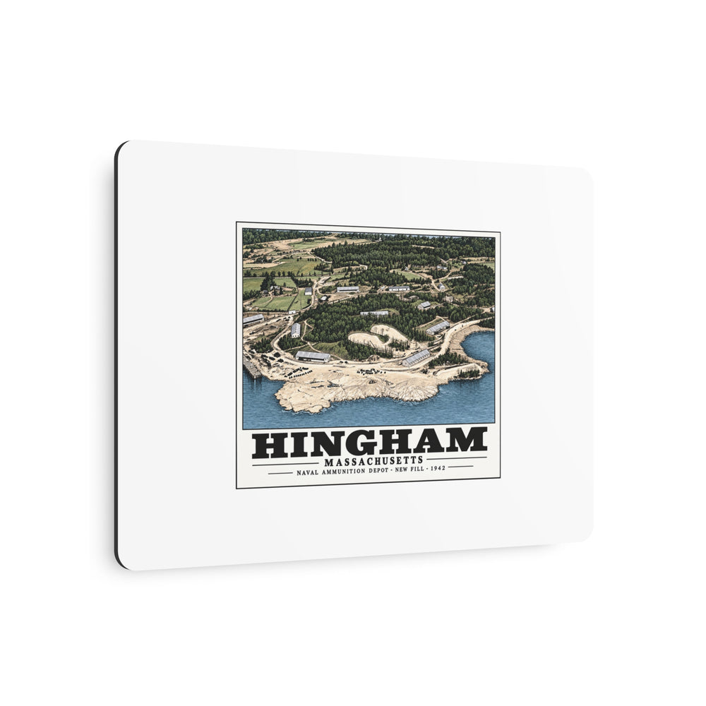 Construction progress New fill USNAD, Hingham, MA 7 × 5 in Horizontal Metal Wall Art - Boston Harbor