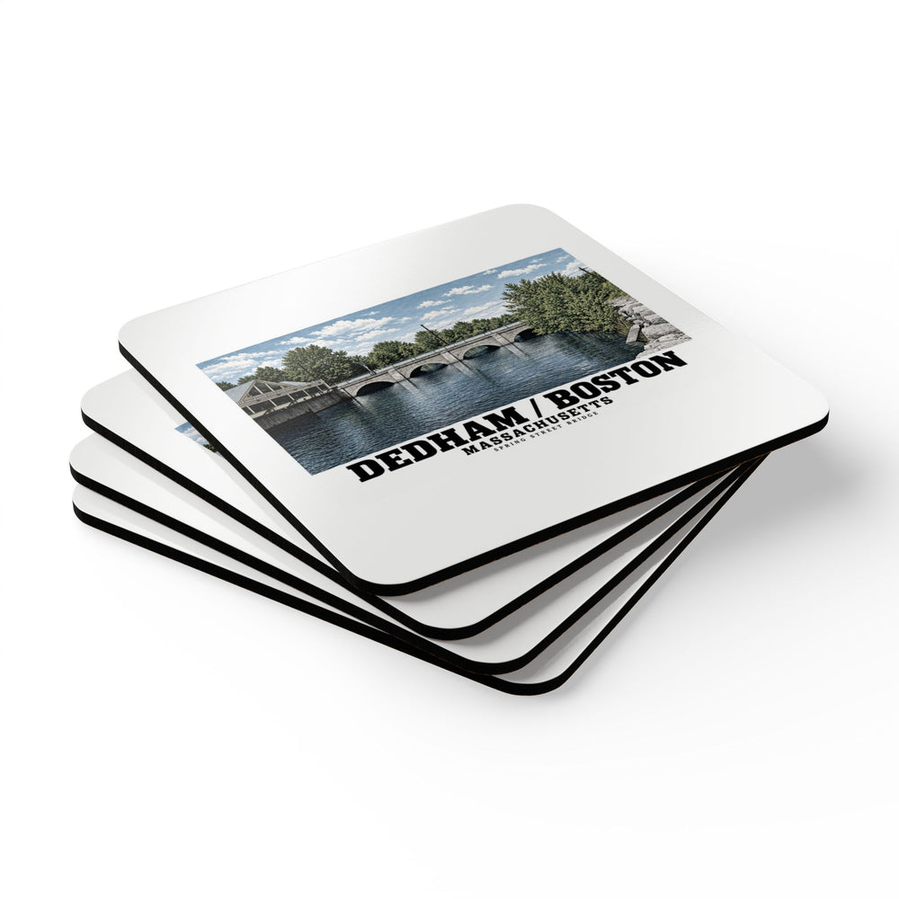 Spring Street Bridge western arches (HAER MA-95-2, 1990) Cork Back Coaster Set - Charles River