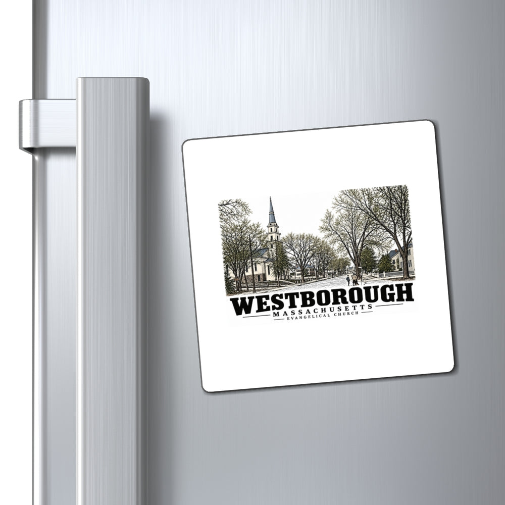 Illustrated Evangelical Church in Westborough on square magnet