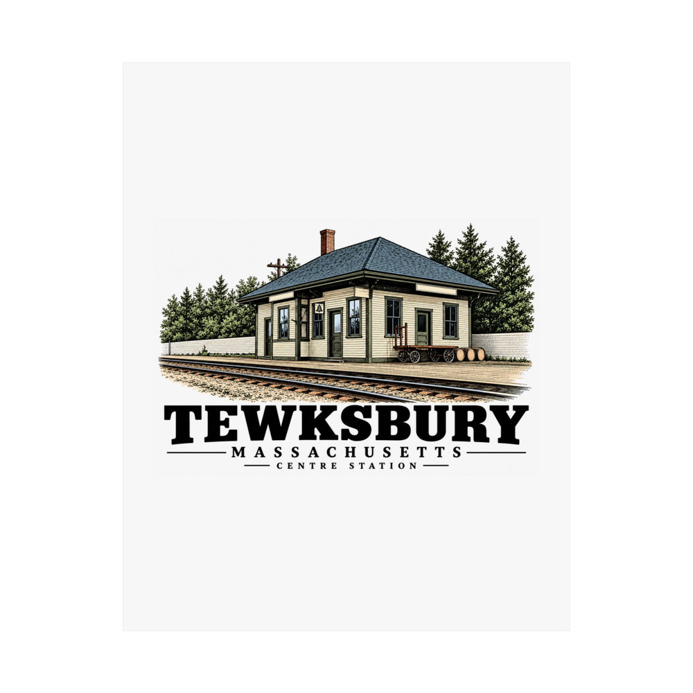 11 x 14 unclipped front of Tewksbury Centre railroad station matte poster, Tewksbury, Massachusetts.