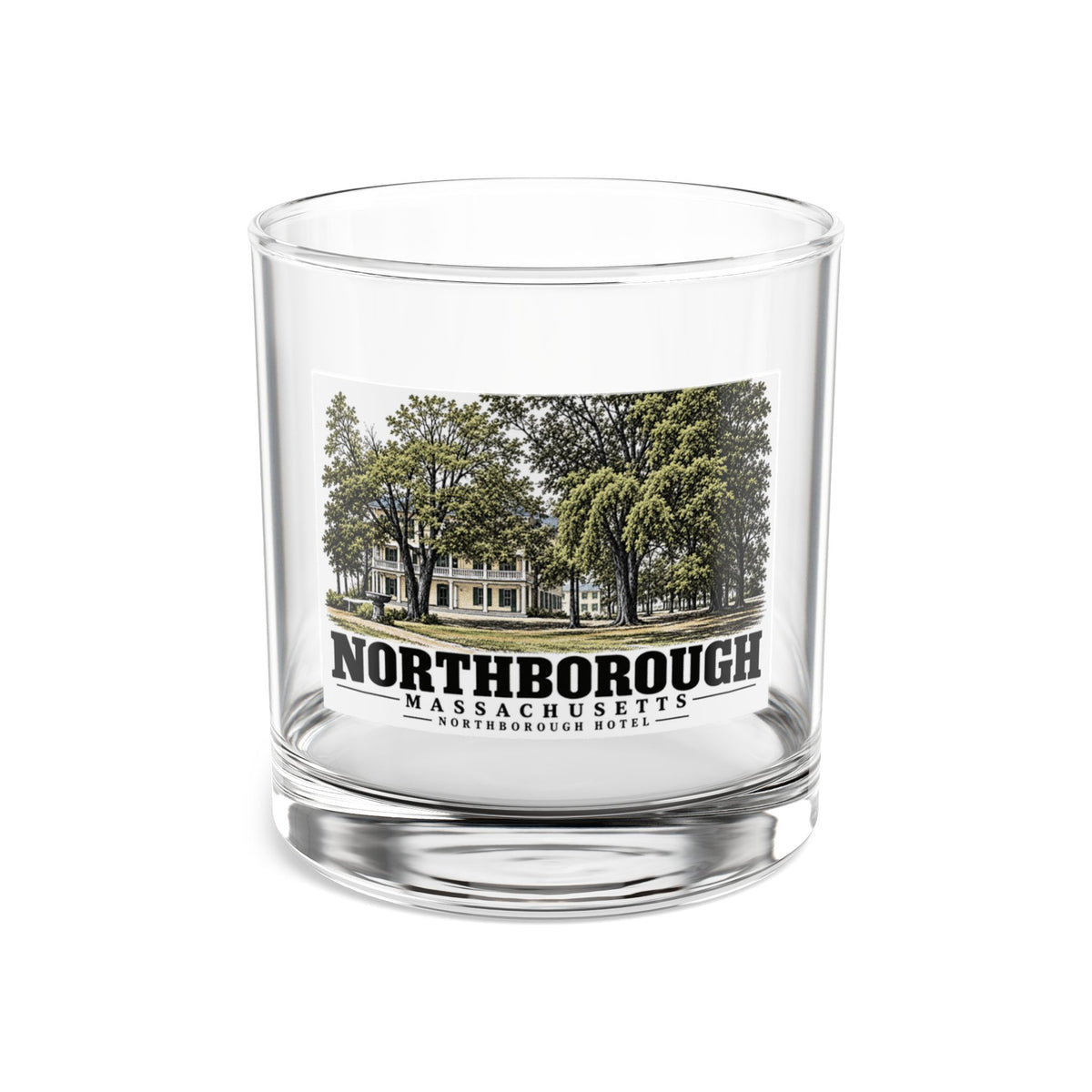Illustrated Northborough Hotel in Northborough on rocks glass