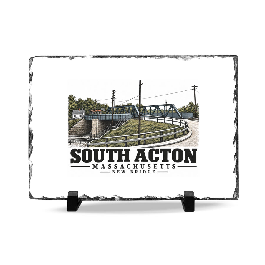 Illustrated New Bridge in Acton on slate desk plaque