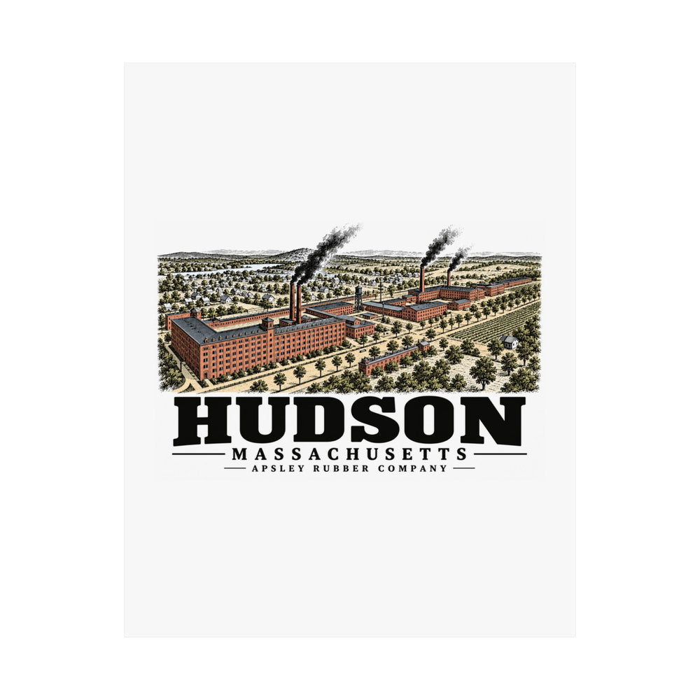 Illustrated Apsley Rubber Company in Hudson on unframed matte poster